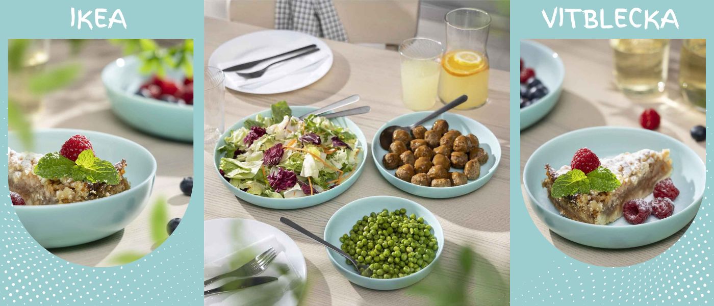 بشقاب سرو ایکیا مدل IKEA VITBLECKA سایز 17 سانتی متر